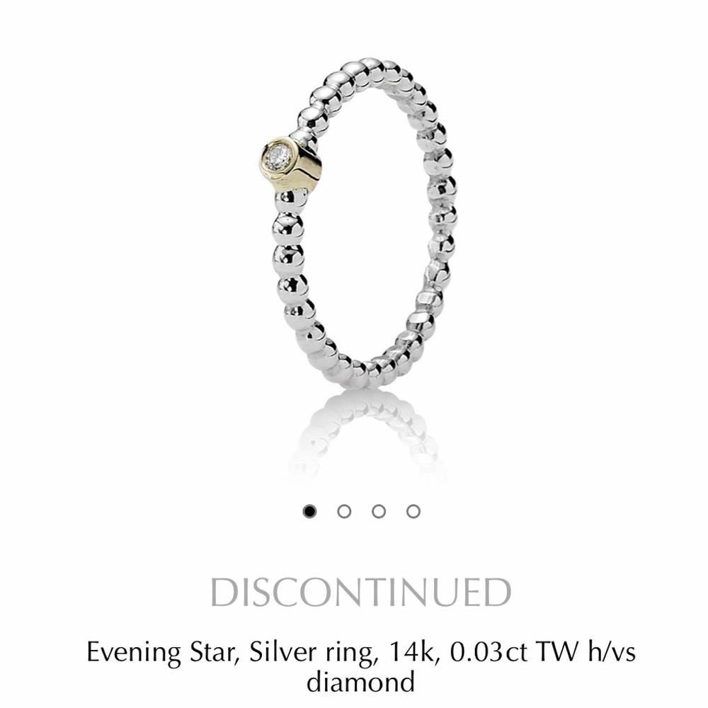 Pandora Evening Star Diamond Two-Tone Ring